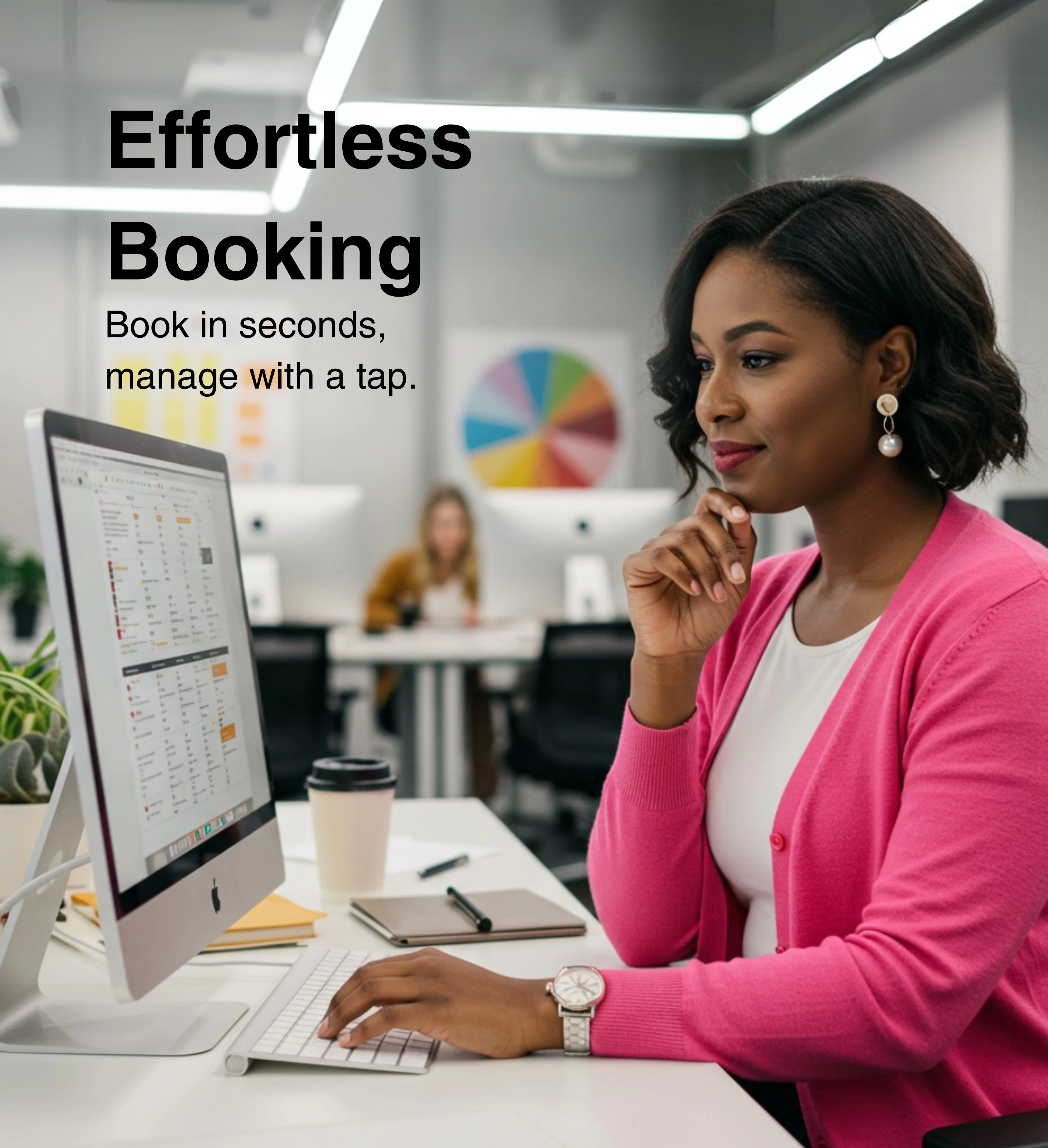 Woman booking house cleaning service online